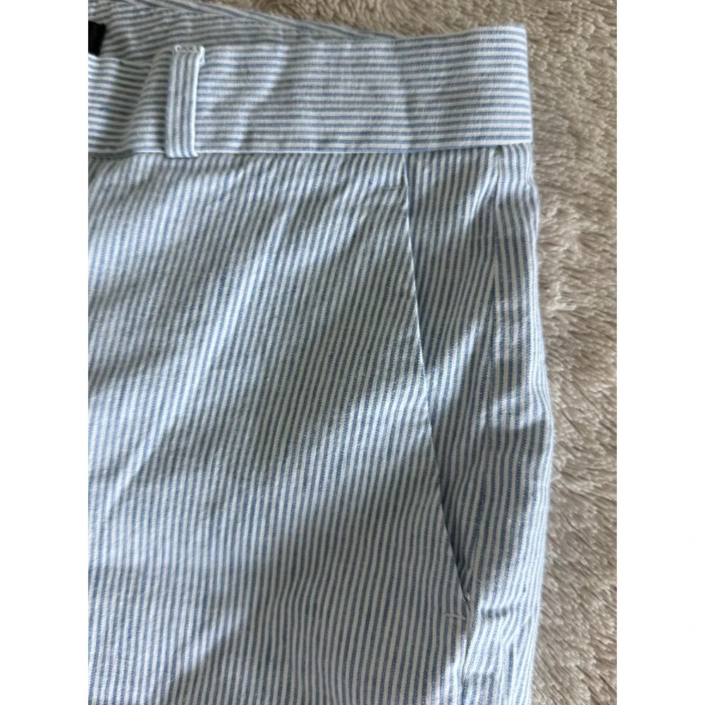Banana Republic Avery Seersucker Pants Womens 4 Blue White Stripe Ankle Preppy